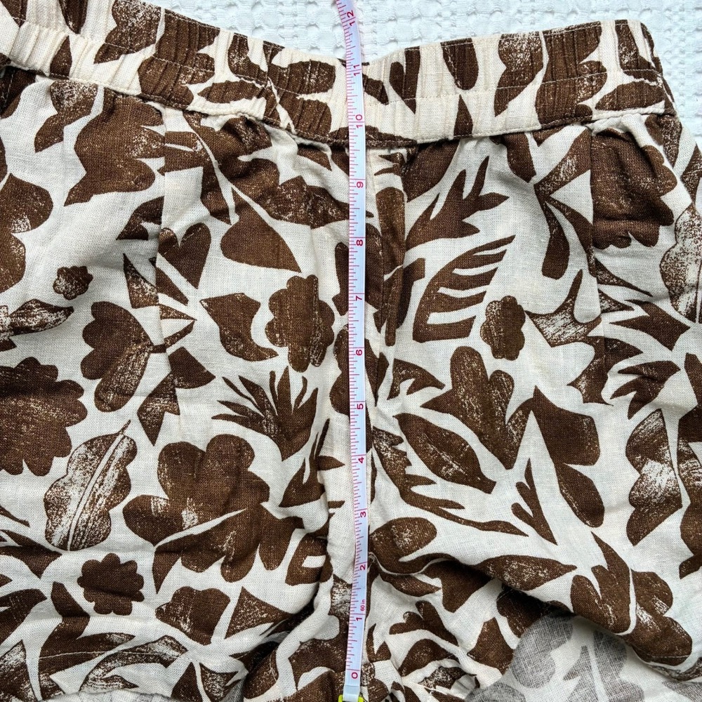 NWOT Carve Designs Short Rhett Women S Linen Blend Brown Cream Rum Print Floral - Picture 14 of 14
